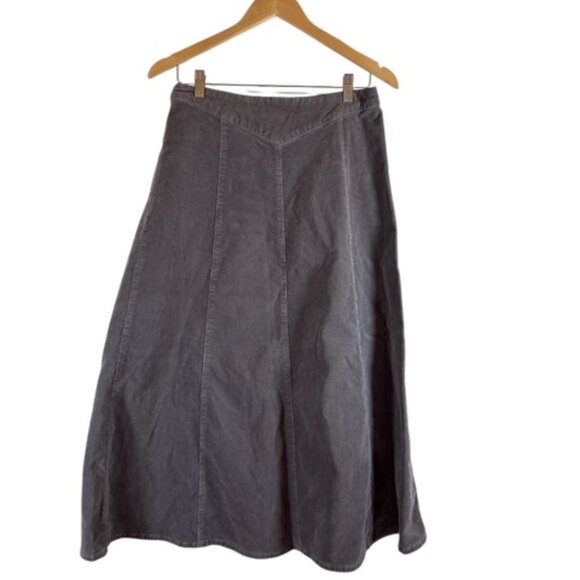 Vintage Gray Corduroy Long Maxi Skirt Womens Size 8 Boho Y2K Prairie Hippie - Picture 9 of 10